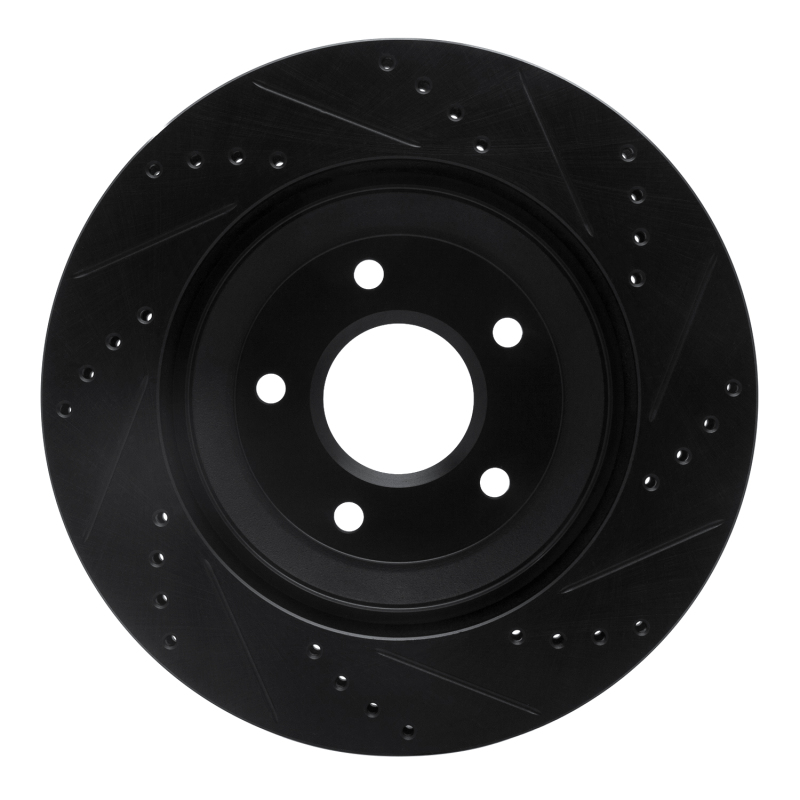 Cadillac XLR Brake Rotor (1) - Right Front - R1 Concepts - Drilled & Slotted - Black - `97-`09